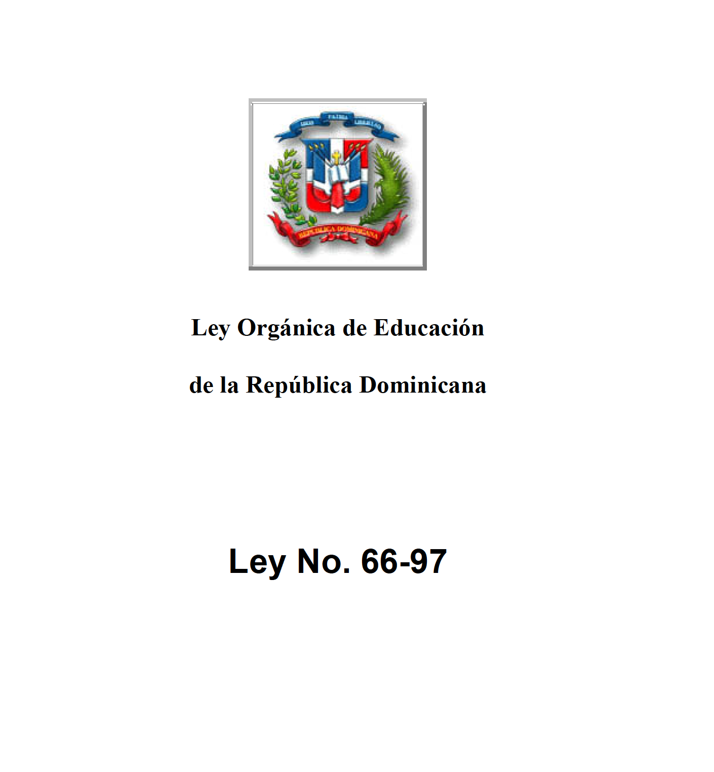 Ley General de Educación 66-97